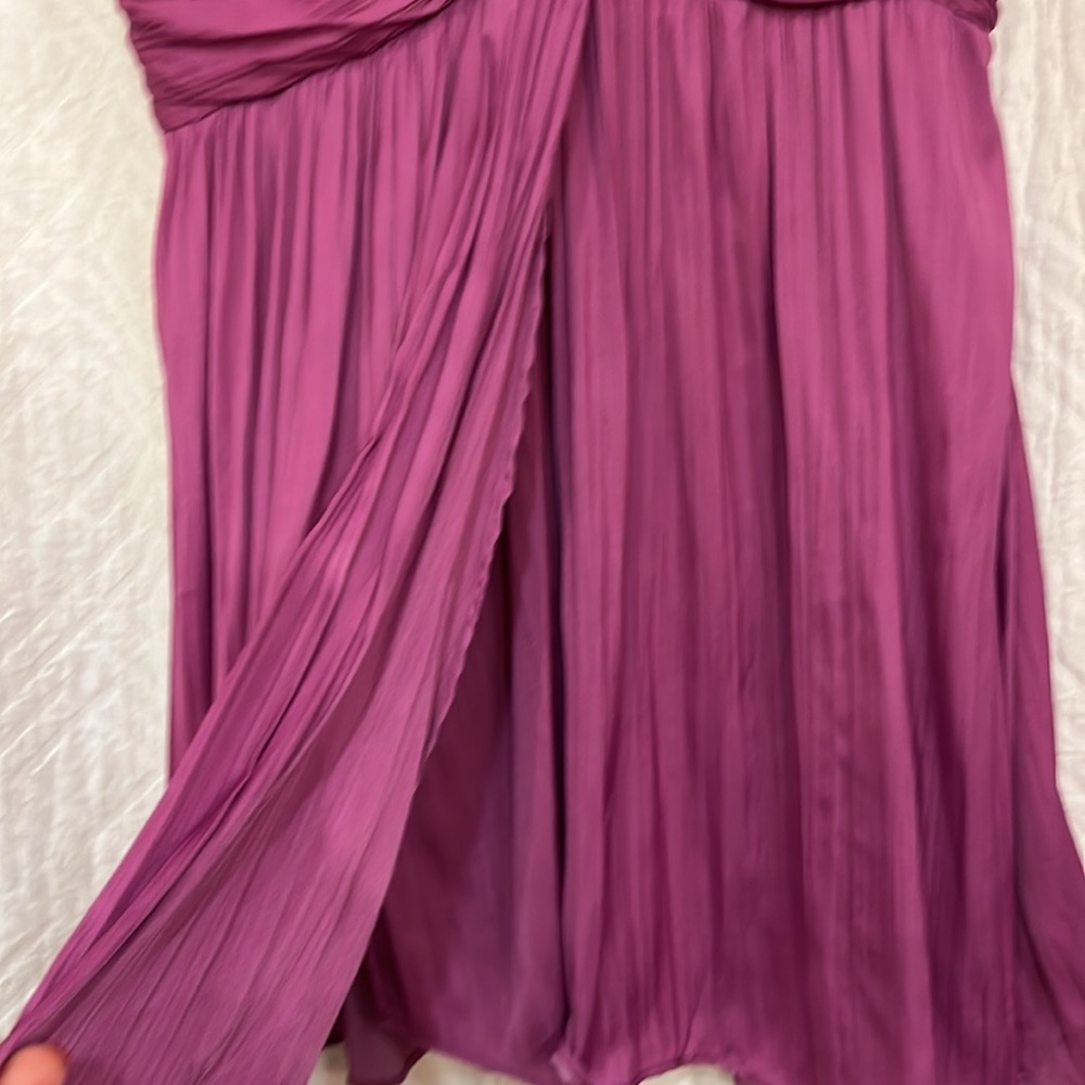 NWT Anthropologie Deep V purple mini dress - Picture 9 of 12